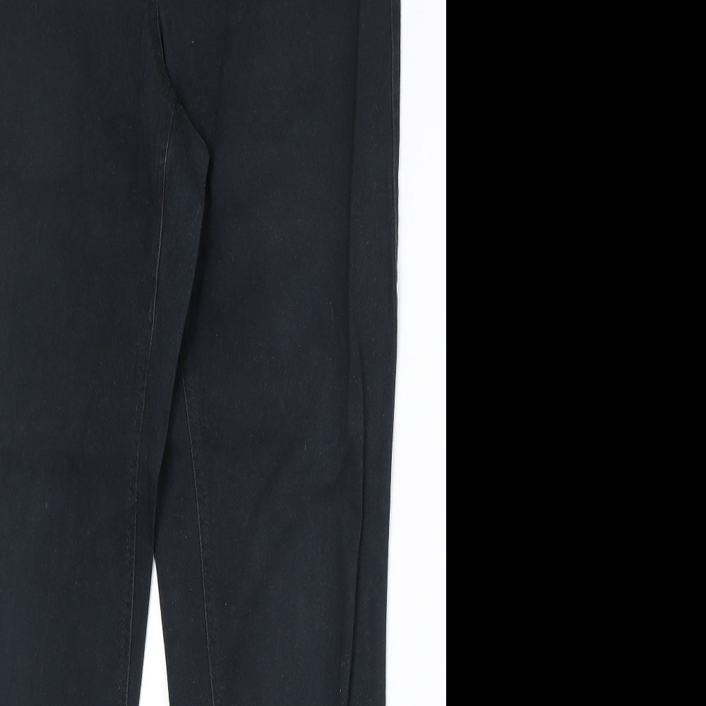Avenue Womens Black Cotton Skinny Jeans Size M Regular Zip