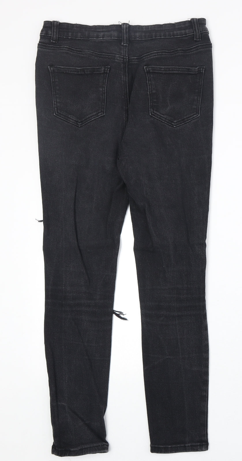 Boohoo Womens Black Cotton Skinny Jeans Size 10 Regular Zip