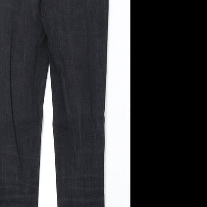 Boohoo Womens Black Cotton Skinny Jeans Size 10 Regular Zip