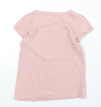 NEXT Girls Pink 100% Cotton Basic T-Shirt Size 7 Years Round Neck Pullover - You Wonderful Sparkly Thing You