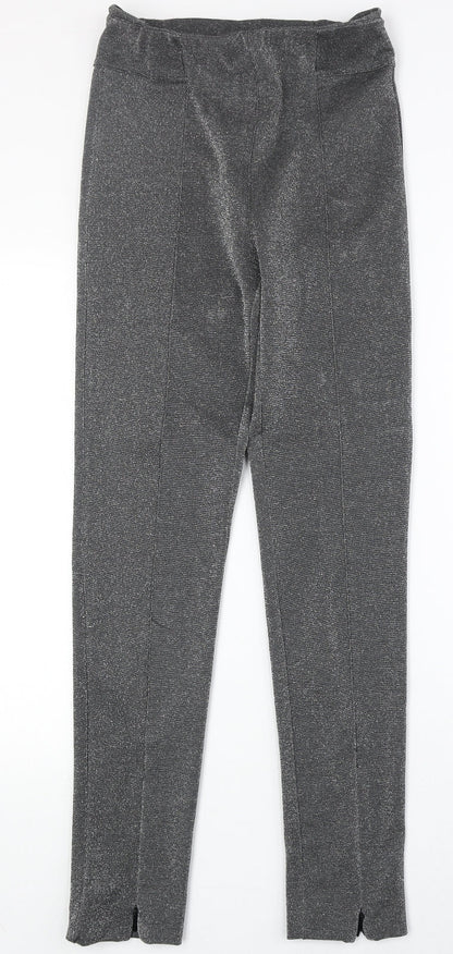 Womens UK Size 10 H&M Regular Fit  Silver Trousers