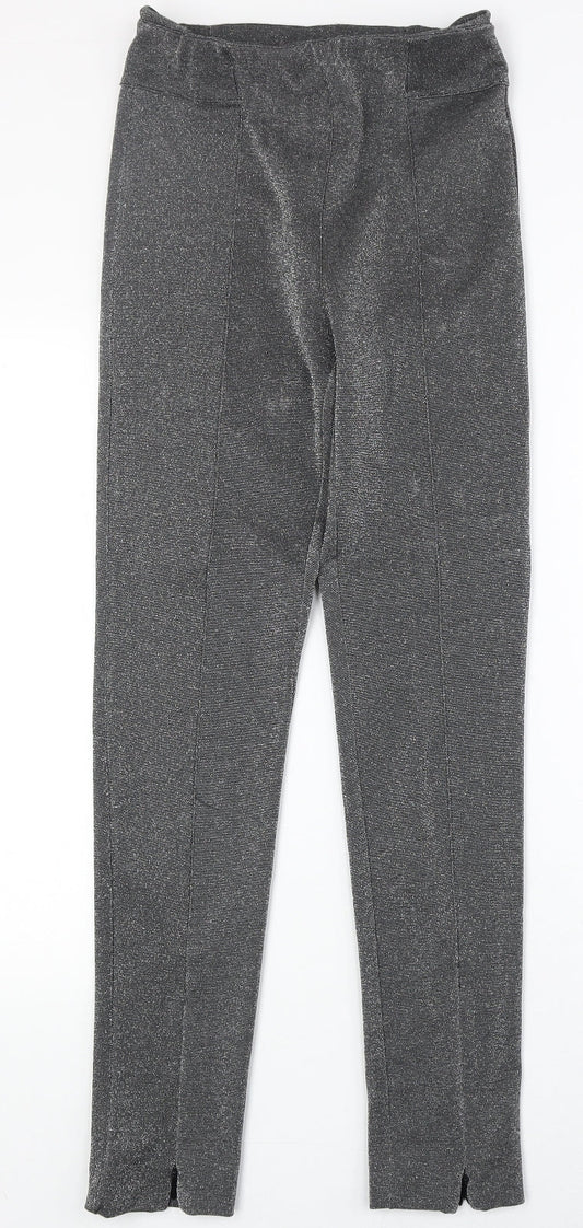 Womens UK Size 10 H&M Regular Fit  Silver Trousers