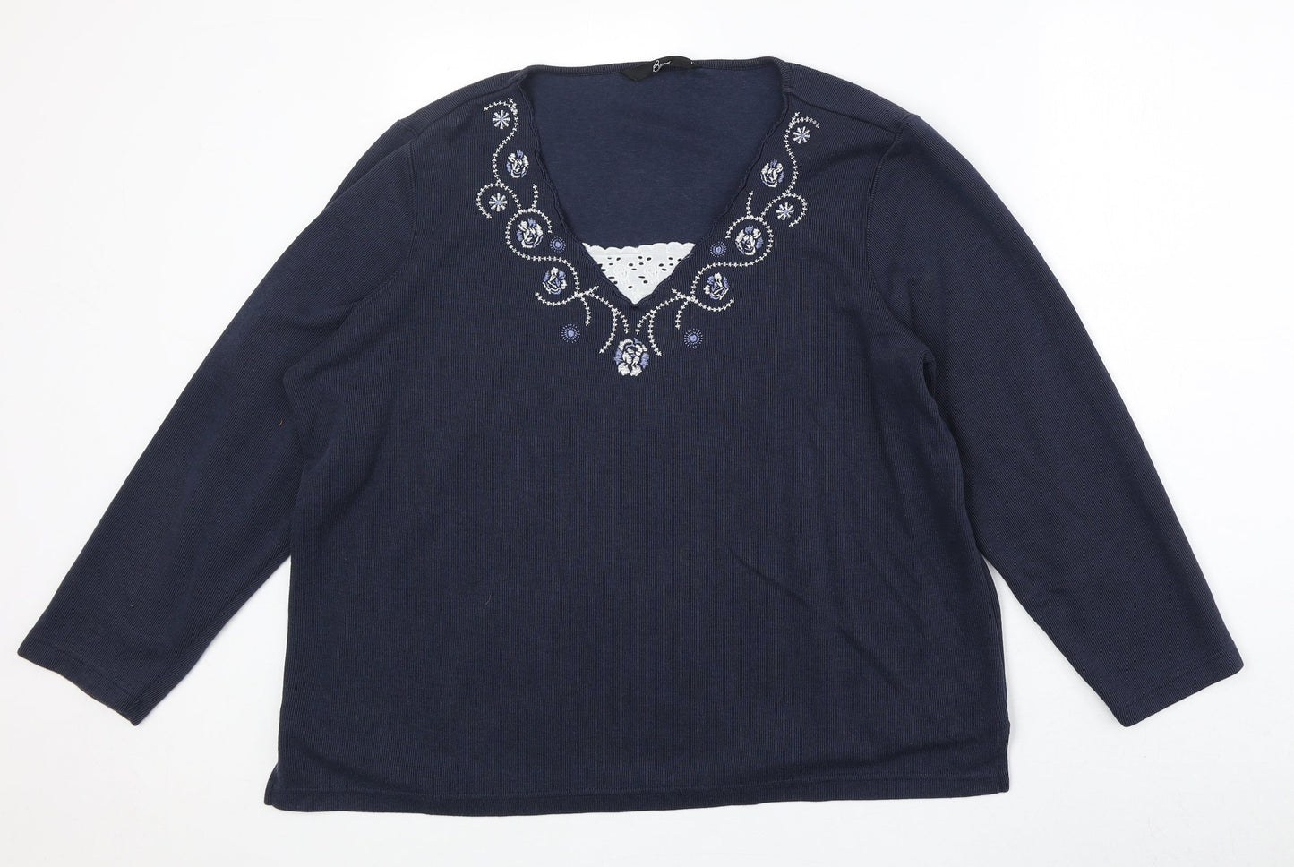 Womens UK Size L Bonmarché Blue Pullover Jumper