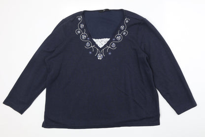 Womens UK Size L Bonmarché Blue Pullover Jumper