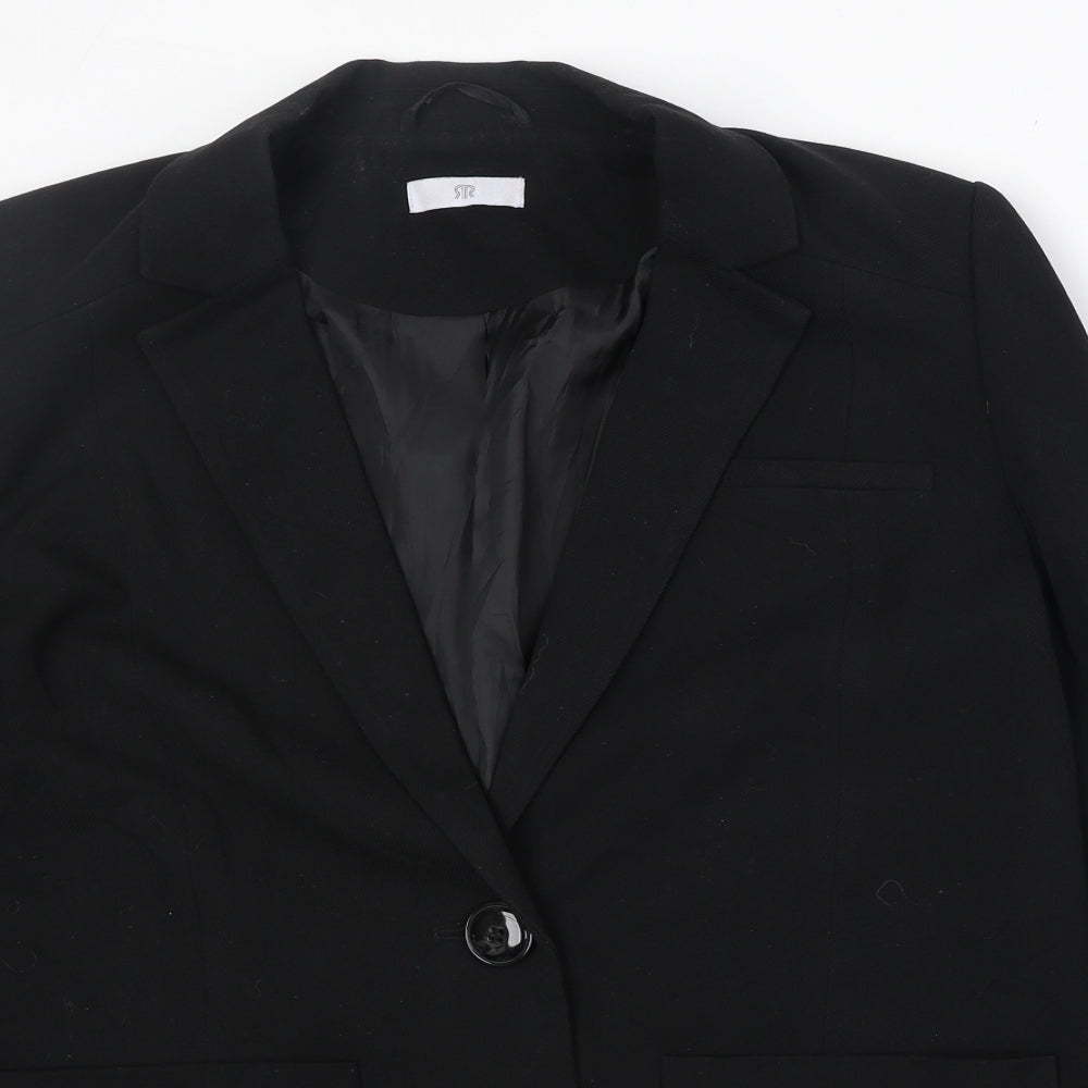 La Redoute Womens Black Polyester Jacket Suit Jacket Size 12