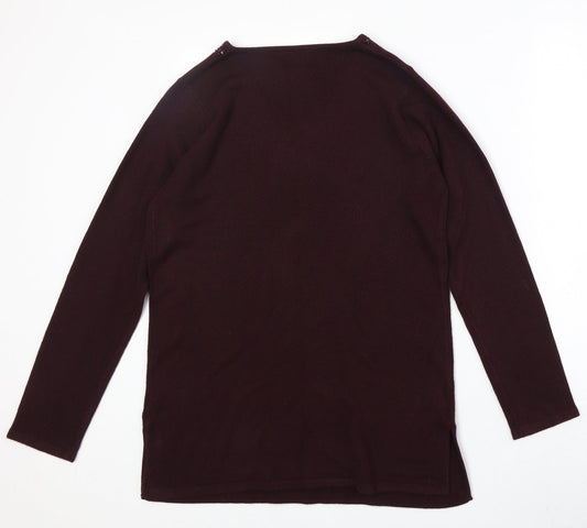 BHS Womens Purple V-Neck Acrylic Pullover Jumper Size M