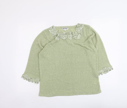 Womens UK Size M Fay Louise Green Pullover Jumper