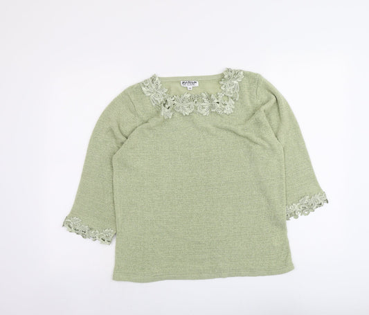 Womens UK Size M Fay Louise Green Pullover Jumper