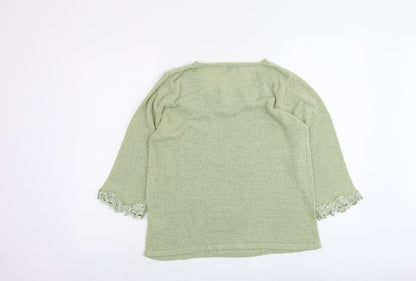 Womens UK Size M Fay Louise Green Pullover Jumper