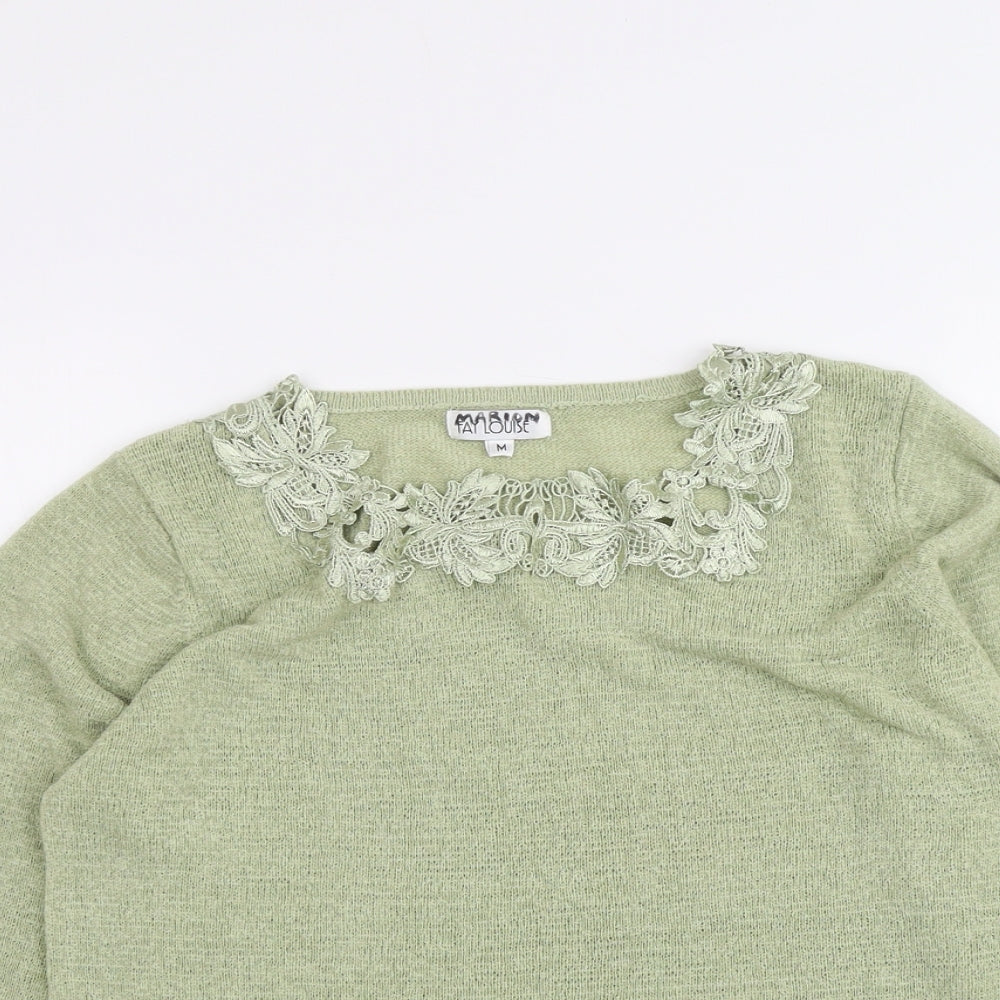 Womens UK Size M Fay Louise Green Pullover Jumper