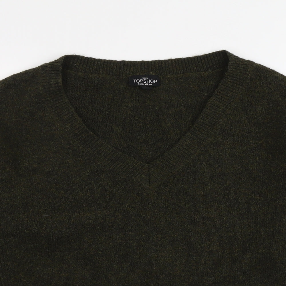 Womens UK Size 6 Topshop Green Pullover Jumper
