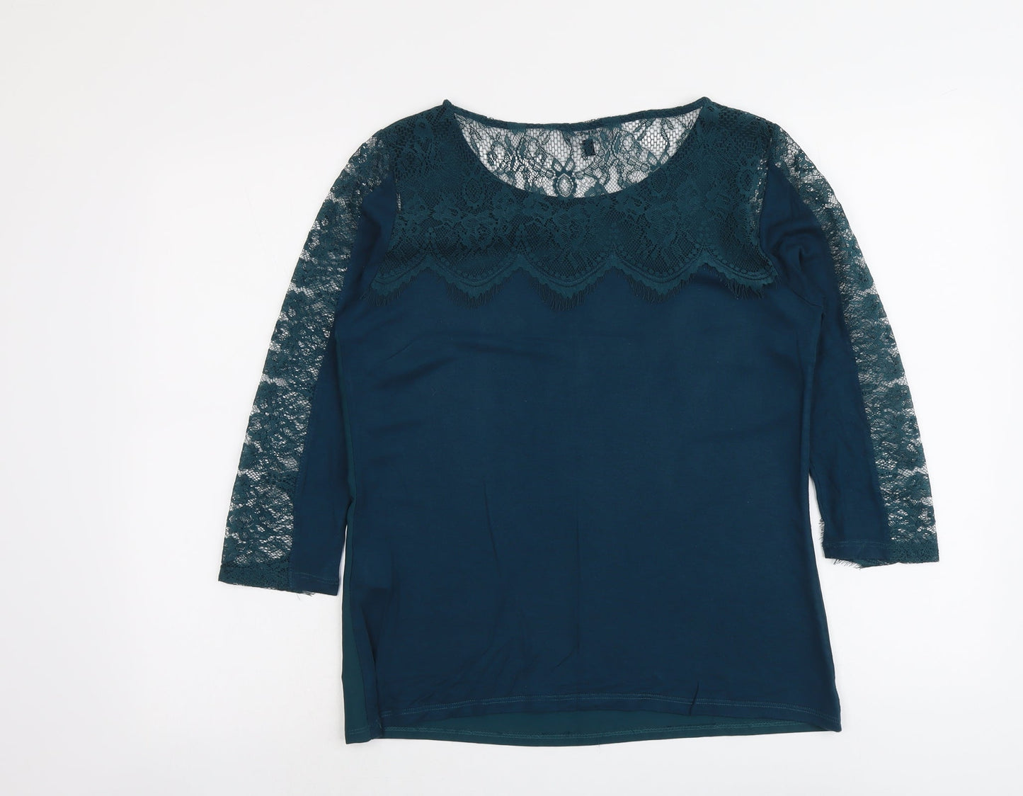 Womens UK Size 12 Warehouse Green Basic Blouse