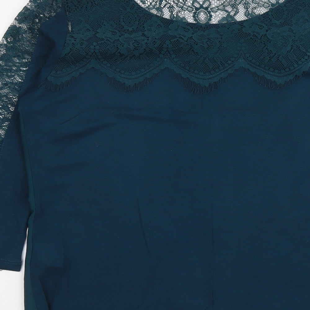 Womens UK Size 12 Warehouse Green Basic Blouse