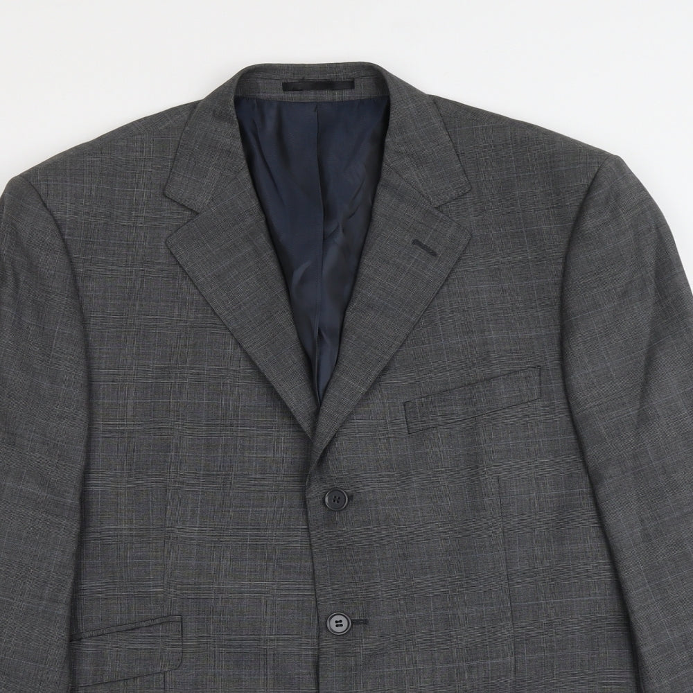 Armando Mens Grey Wool Jacket Suit Jacket Size 42 Regular