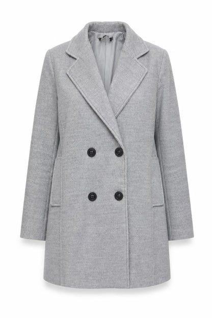 Lola Liza Womens Grey Pea Coat Coat Size 10 Button