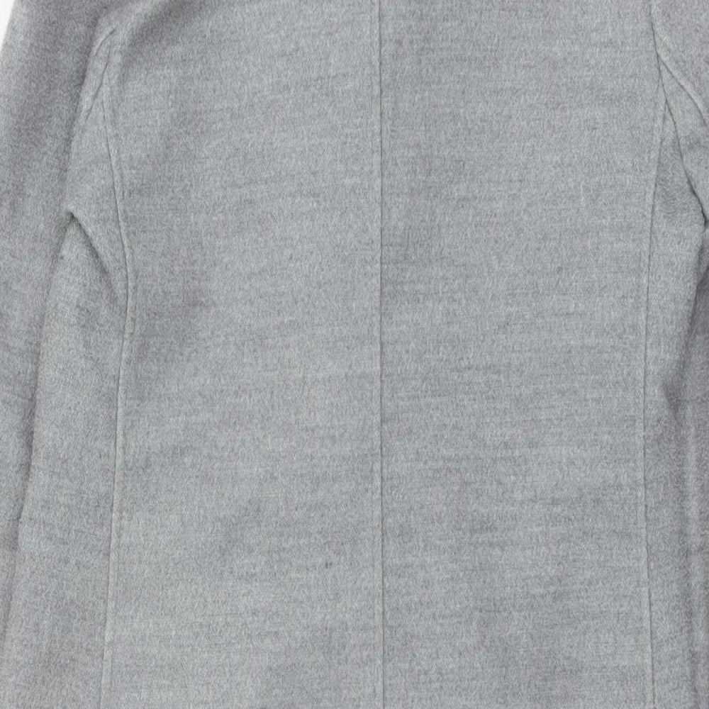 Lola Liza Womens Grey Pea Coat Coat Size 10 Button