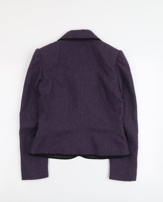 Country Casuals Womens Purple Wool Jacket Blazer Size 8