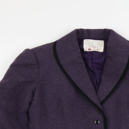 Country Casuals Womens Purple Wool Jacket Blazer Size 8