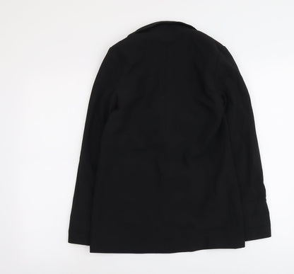 H&M Womens Black Polyester Jacket Blazer Size 8