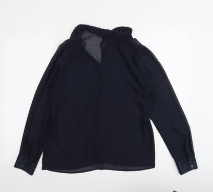 Womens UK Size 12 Marks and Spencer Blue Basic Button-Up