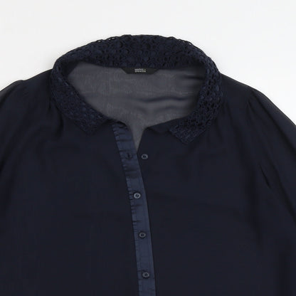 Womens UK Size 12 Marks and Spencer Blue Basic Button-Up