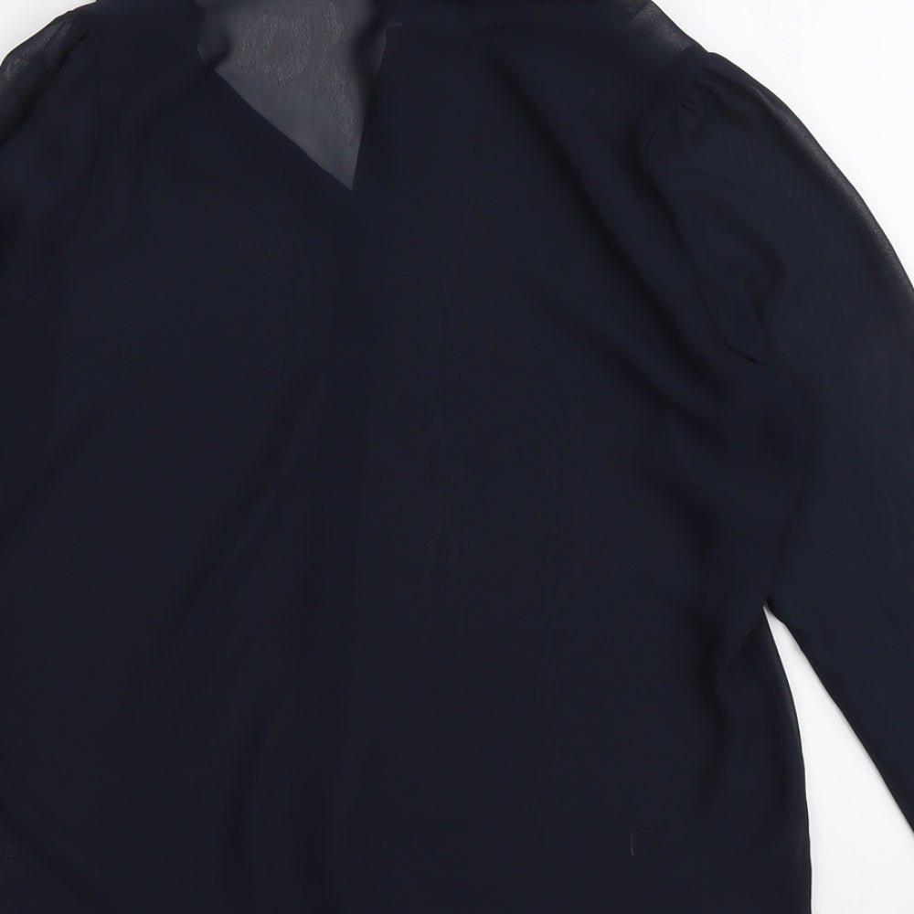 Womens UK Size 12 Marks and Spencer Blue Basic Button-Up
