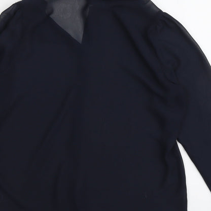 Womens UK Size 12 Marks and Spencer Blue Basic Button-Up