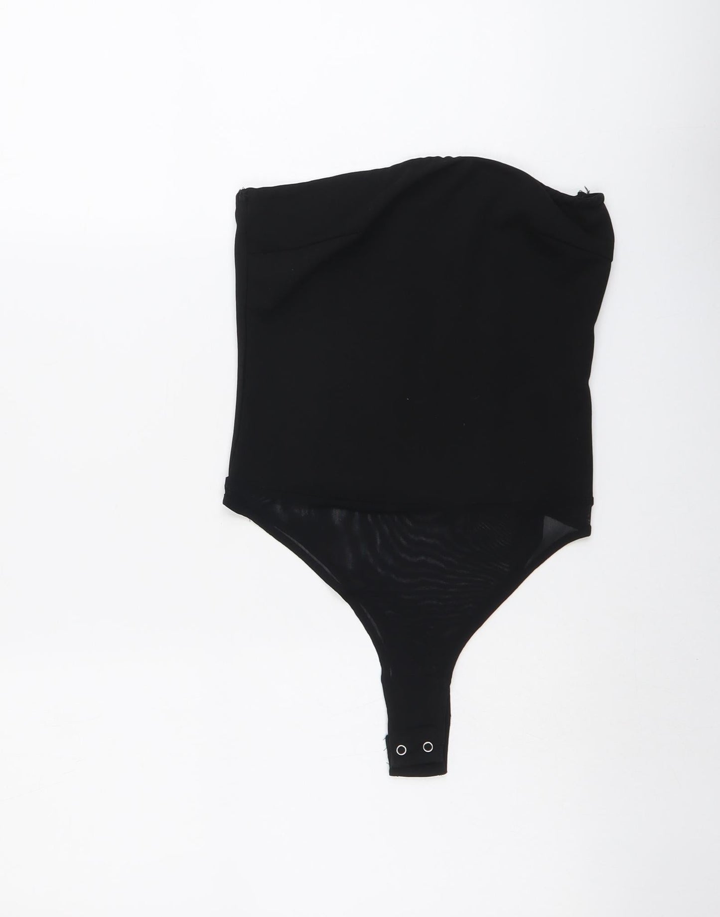 NAANAA Womens Black Polyester Bodysuit One-Piece Size 6 Snap - Mesh Panel