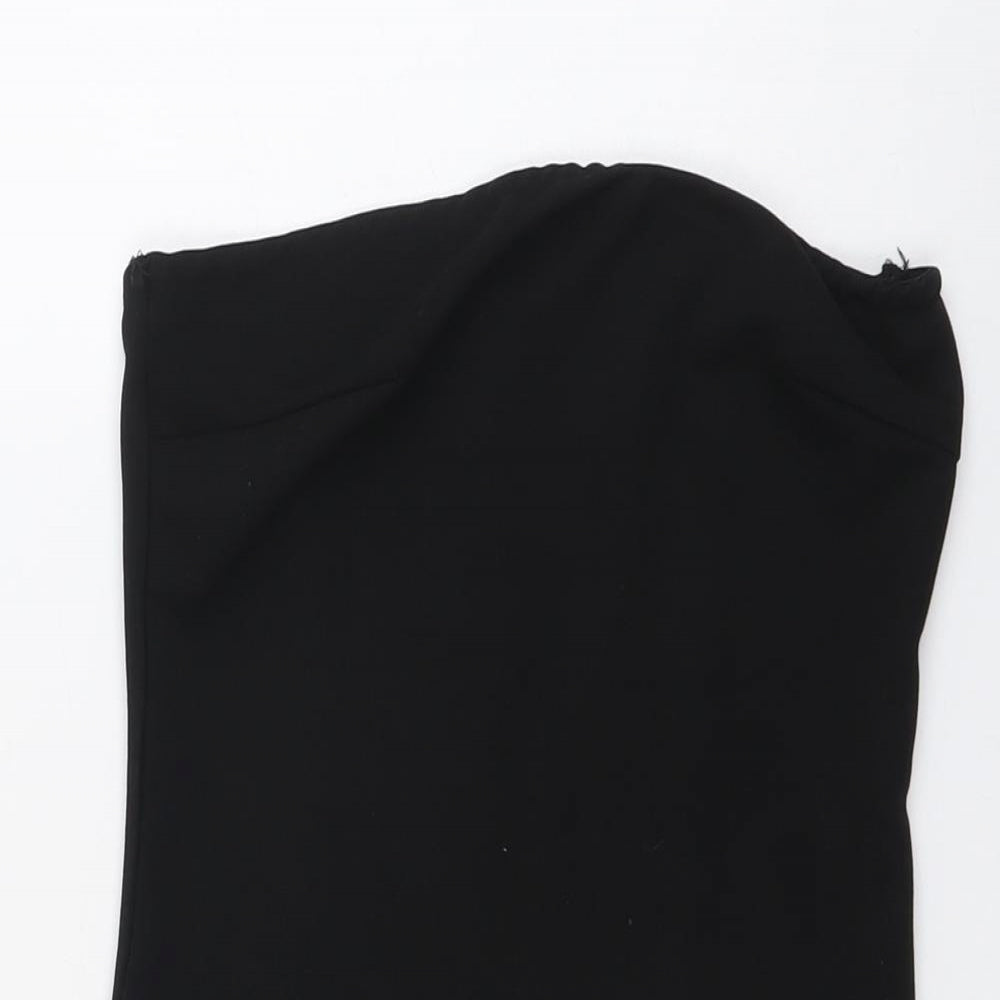 NAANAA Womens Black Polyester Bodysuit One-Piece Size 6 Snap - Mesh Panel