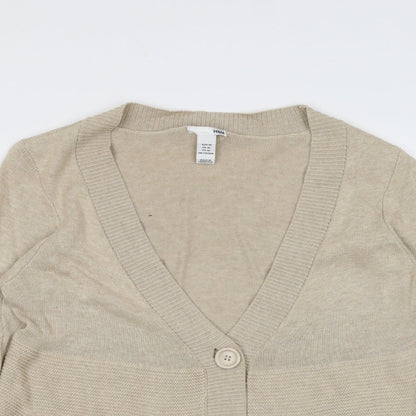 Womens UK Size M H&M Beige Cardigan Jumper