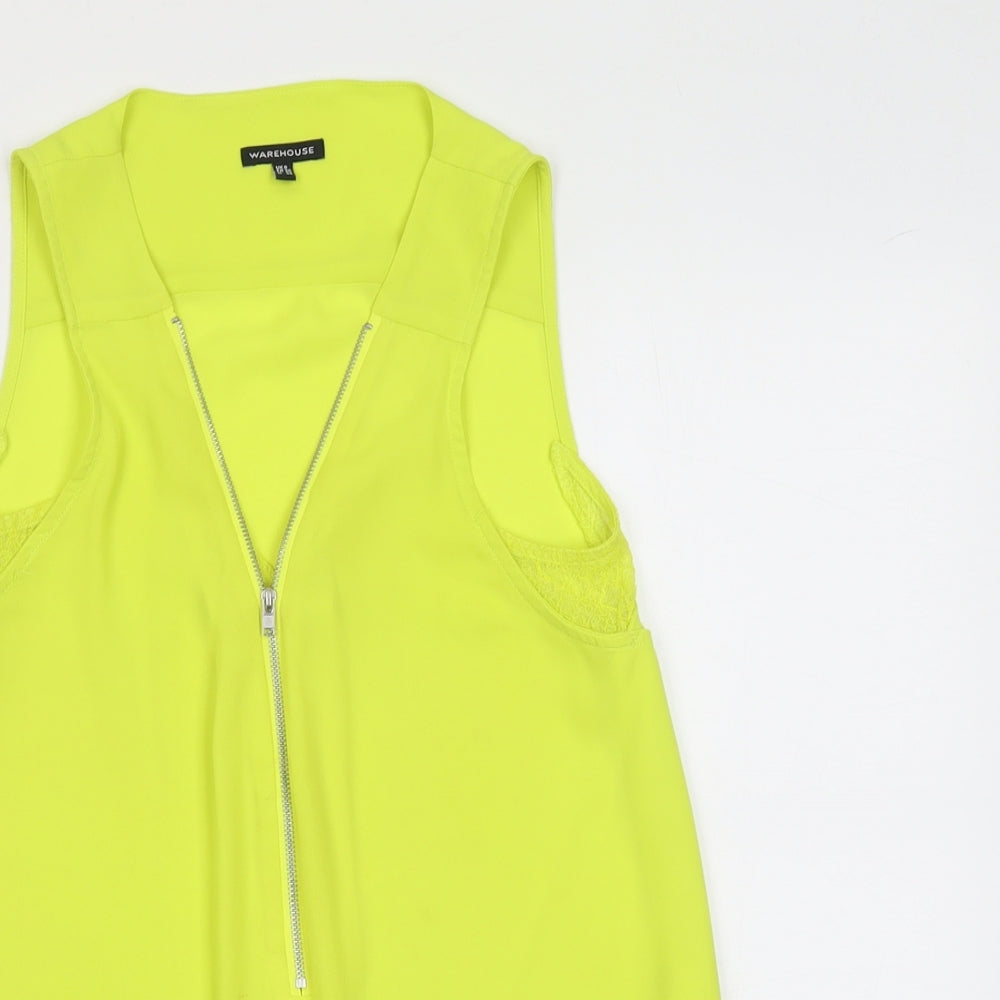 Womens UK Size 8 Warehouse Green Basic Tank