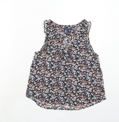 FOREVER 21 Womens Multicoloured Floral Polyester Basic Tank Size S V-Neck