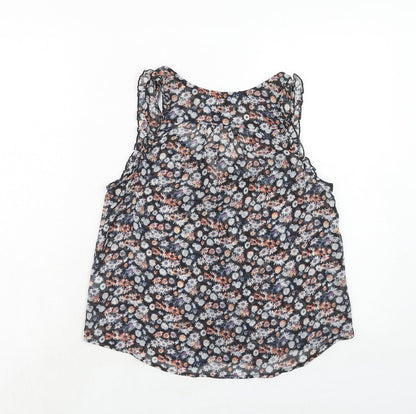 FOREVER 21 Womens Multicoloured Floral Polyester Basic Tank Size S V-Neck