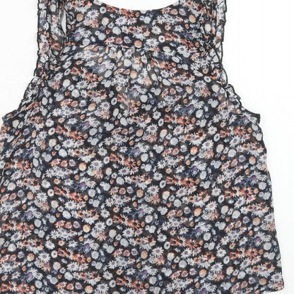 FOREVER 21 Womens Multicoloured Floral Polyester Basic Tank Size S V-Neck