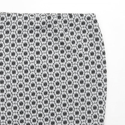New Look Girls Grey Geometric Polyester Bandage Skirt Size 12-13 Years Regular Pull On