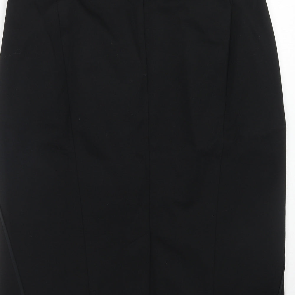 Alex&Co Womens Black Modal A-Line Skirt Size 14 Zip