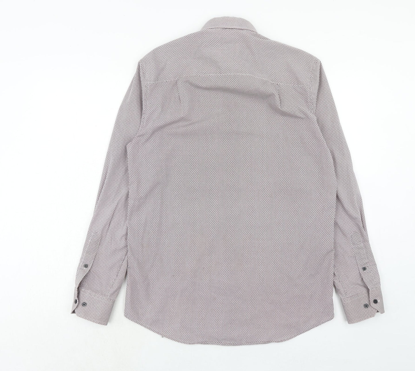 Mens UK Size 15 NEXT Purple  Button-Up Long Sleeve Casual Shirt