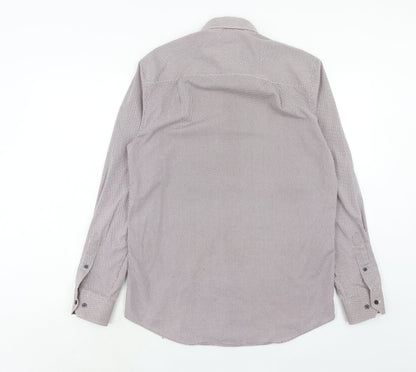 Mens UK Size 15 NEXT Purple  Button-Up Long Sleeve Casual Shirt