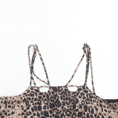 Womens UK Size 8 Topshop Brown Basic Tank