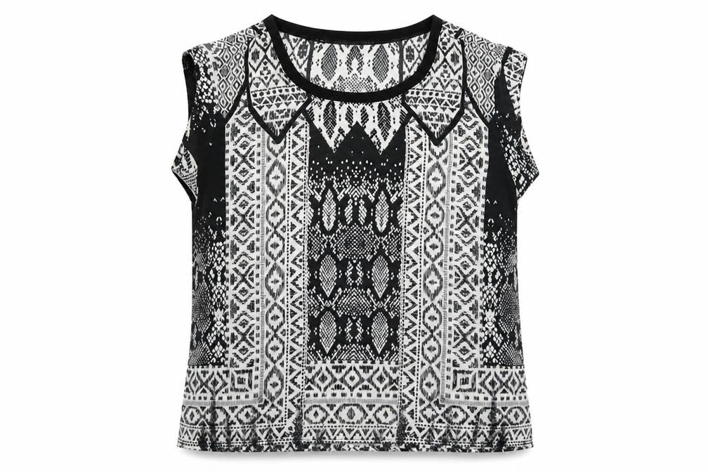 Womens UK Size L Mango Black Basic T-Shirt