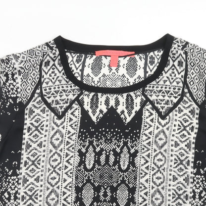 Womens UK Size L Mango Black Basic T-Shirt