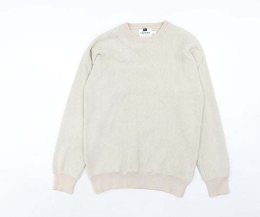 Topman Mens Ivory Polyester Pullover Sweatshirt Size S
