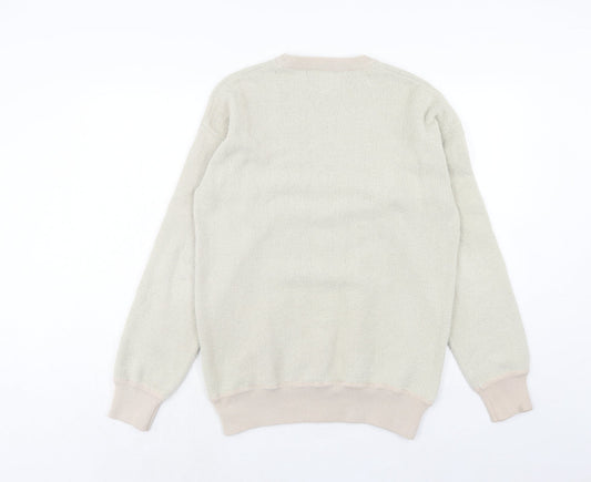 Topman Mens Ivory Polyester Pullover Sweatshirt Size S