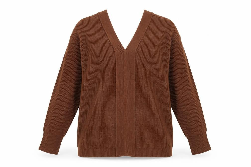 Womens UK Size 10 Apricot Brown Pullover Jumper