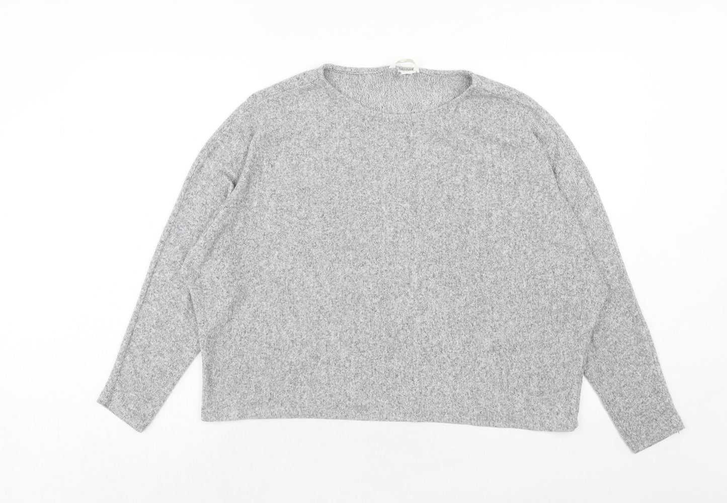 Womens UK Size M H&M Grey Cropped T-Shirt