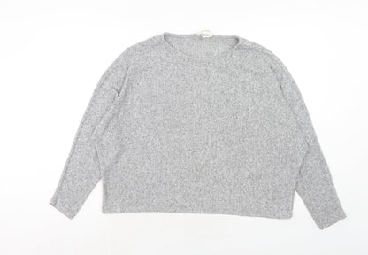 Womens UK Size M H&M Grey Cropped T-Shirt