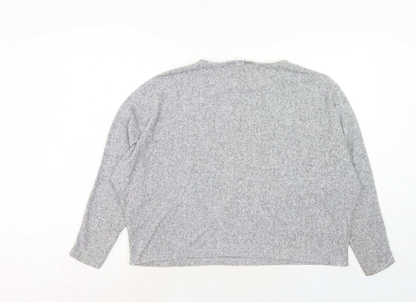 Womens UK Size M H&M Grey Cropped T-Shirt