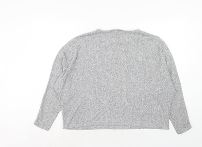 Womens UK Size M H&M Grey Cropped T-Shirt