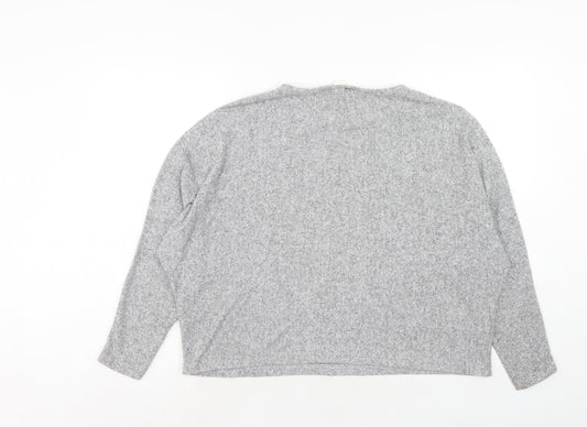 Womens UK Size M H&M Grey Cropped T-Shirt