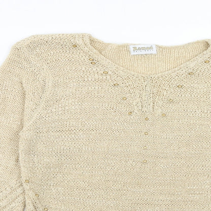 Womens UK Size S Roman Beige Pullover Jumper